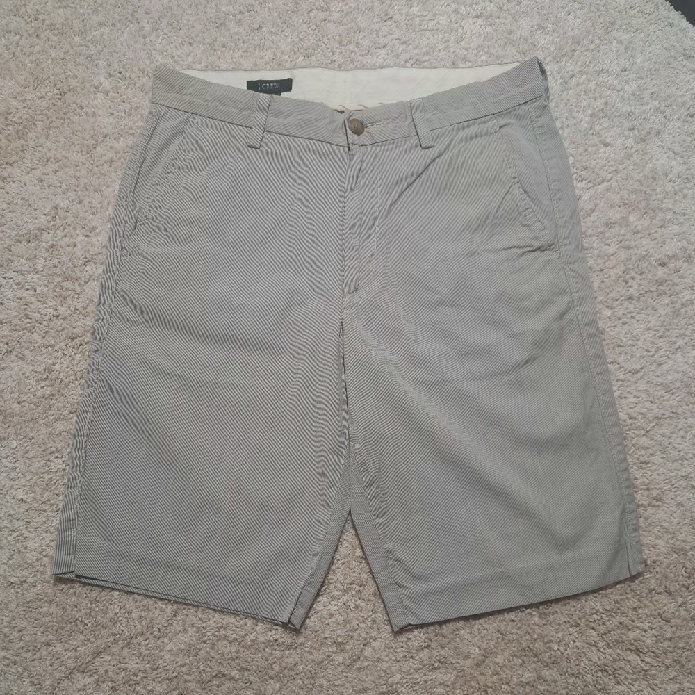 J CREW Mens Pinstripe Lightweight Cotton 11" Shorts